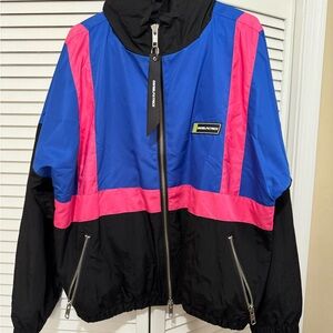 Blue and Pink Windbreaker Jacket